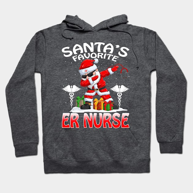 Santas Favorite Er Nurse Christmas T Shirt Hoodie by intelus